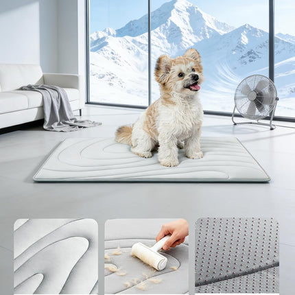 Cooling Mat for Dogs, 36"x23" Self-Cooling Dog Bed with Arc-Chill Technology 3.0, Non-Slip Washable Pet Cooling Pad for Small & Medium Dogs, Indoor Outdoor Kennel Floor Use - Grey