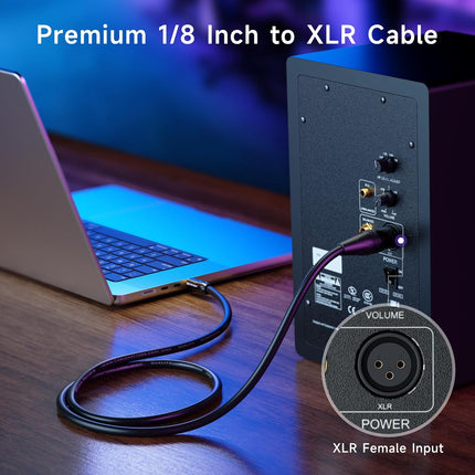 Cable Matters 3.5mm to XLR Cable - 3ft, Male to Male XLR to 1/8 Inch Cable, Compatible with iPod, MP3 Player, Laptop, Voice Recorder, and More, Black – Not for Microphone Use