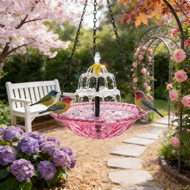 Solar Powered Hanging Bird Bath Fountain, Hanging Bird Bath Fountains