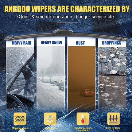 3 wipers Replacement For 2017 2016 2015 2014 2013 2012-2007 Jeep Wrangler 2018-2018 Jeep Wrangler JK Original Equipment Windshield Wiper Blades Set 15"+15"+13" (Set of 3) U/J HOOK