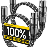 XLR Cables 3ft 2 Pack,Short Microphone Cable OFC Noise Reduction