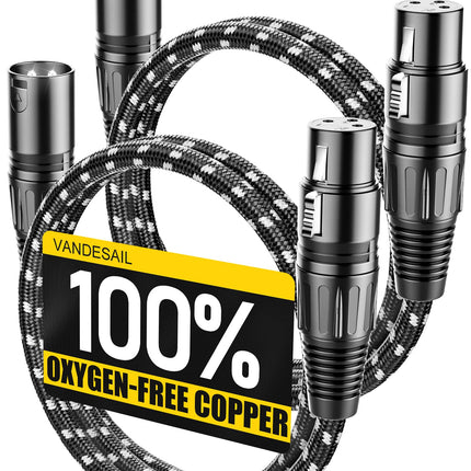 XLR Cables 3ft 2 Pack,Short Microphone Cable OFC Noise Reduction