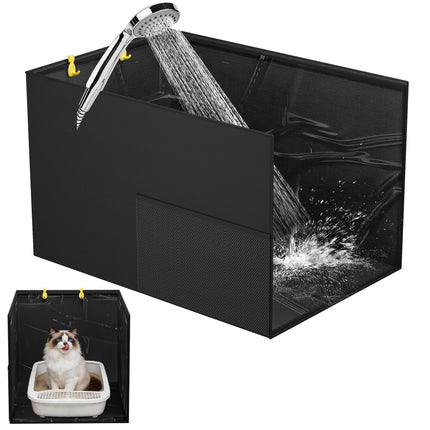 Waterproof Cat Litter Box Enclosure Splash Guard, 27.1"x21.6"x16.5"