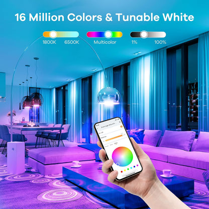 Smart Color Changing LED Light Bulbs, A19 E26, 4-Pack - photo 4