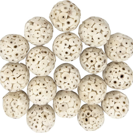 5124 Mini Sola Balls Pk18 - Handcrafted Soft sola Wood Bird Foraging Foot Toys, Small Size chewable Balls, Lightweight, Conditions Beaks and feet, Delightful for Small Size Pet Birds