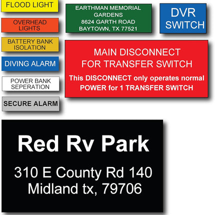 Engraved Electrical Panel Labels, Phenolic Labels, Breaker Box Label, Electric Meter Tags, Plastic Electrical Label, Plastic Tags