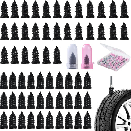 30 Pcs Tire Repair Screws, Tire Patch Kit, Screw in Tire Plugs,Quick Tool Tire Plugs, Self-Service Tire Repair Rubber Nail Kit for Patching Punctures in Vacuum Tires of Cars, Motorcycles (30)
