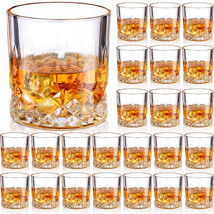 24 Classic Old Fashioned Rocks Glasses, 10 Oz Whiskey Bourbon