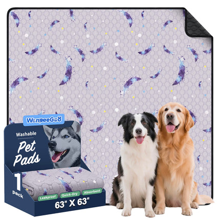 Washable Dog Pee Pads, Non-Slip Waterproof, 36 x 41 in, 2 Pack, Feather