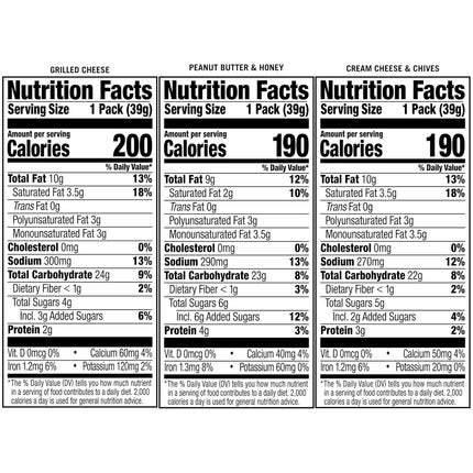 Lance Sandwich Crackers, Captain's Wafers, Variety Pack, 10 Individual Packs, 6 Sandwiches Each