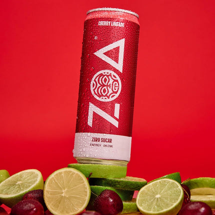 ZOA Zero Sugar Energy Drinks - Cherry Limeade | Healthy Energy Formula with Natural Caffeine, Daily Vitamin C, Essential B-Vitamins | Gluten-Free, Keto Friendly | 12 Ounce Cans (Pack Of 12)