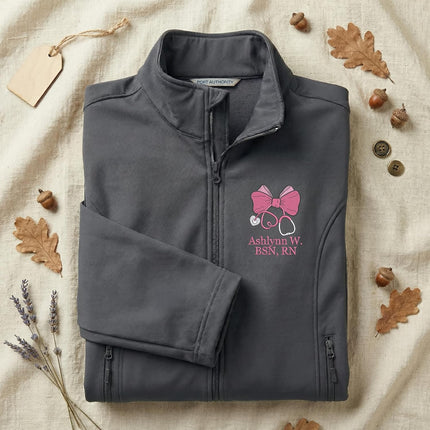 Custom Nurse Name Embroidered Soft Shell Jacket – Appreciation Nurse, Healthcare workers or Medical Staff