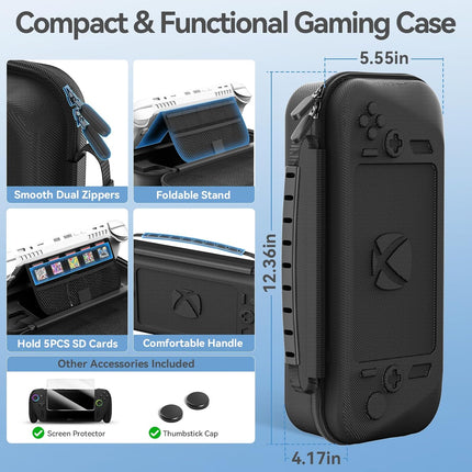 Hard Shell Carrying Case for ASUS ROG Xbox Ally / X (2025), Protective Travel Bag Fit ROG Game Console and Adapter with Screen Protector & Thumbstick Cap, Storage Pouch for Xbox Ally X Accessories
