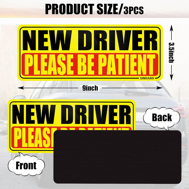 New Driver Magnet for Car, Please Be Patient New Driver