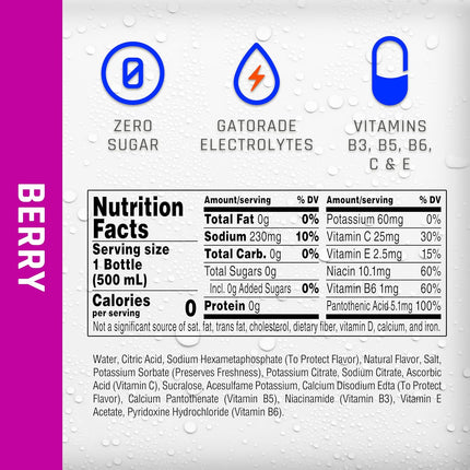 Propel Electrolyte Enhanced Water Sports Drink, Berry Flavored Water, Zero Calorie & Zero Sugar Hydration with Electrolytes and Vitamins C & E, 16.9 fl oz Water Bottles (12 Pack)