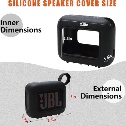 LTGEM Cover Case Compatible with JBL GO 4 Speaker, Soft Silicone Cover Case for JBL GO 4 Speaker, Black