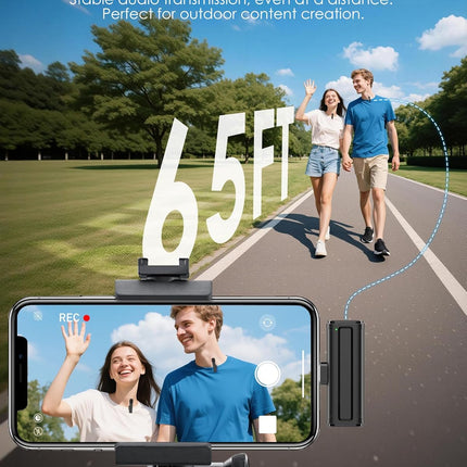 Wireless Mini Microphone for iPhone, iPad, Android Phone, 2 Pack Lavalier Mic with 360° Rotatable Clip, Plug and Play Noise Reduction USB-C Lapel Mic for Video Recording YouTube Content Creators
