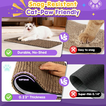 Wall Cat Scratcher for Indoor Cats,19.6x7.8”Corner Cat Scratcher,Cat Scratch Pad Furniture Protector for Door & Wall,Couch, Durable Cat Scratching Board Easy Mount(Deep Brown, 19.6”x7.8”)