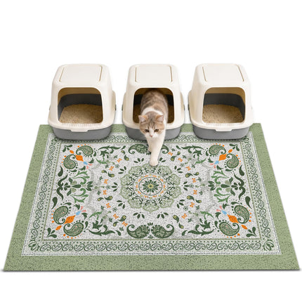 24"x15" Cat Litter Mat Non-Slip Washable Litter Box Mat