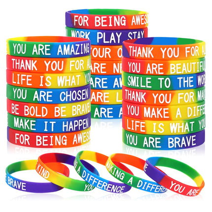 42pcs Breast Cancer Awareness Accessories Silicone Bracelets