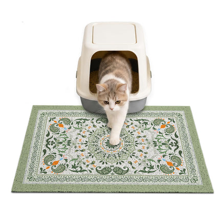 24"x15" Cat Litter Mat Non-Slip Washable Litter Box Mat