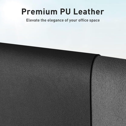 Black PU Leather Desk Pad Protector, 23.6 x 13.7 in - photo 2