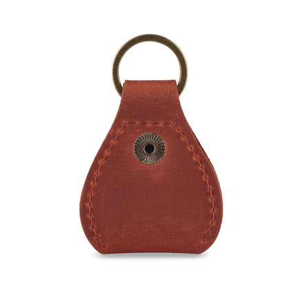 Leather Guitar Pick Holder Keychain, Guitar Pick Holder Case Bag, Plectrum Key Fob Cases Bag, Gift for Guitar Players Cognac