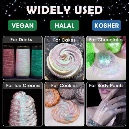 Iridescent Edible Food-Grade Glimmer Powder, 0.18 oz / 5 g - photo 2