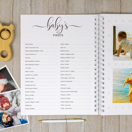 Personalized Baby Memory Book - Hardcover First Year Album Customized with Baby’s Name - Prompted Baby Journal (Baby Highland Cow)