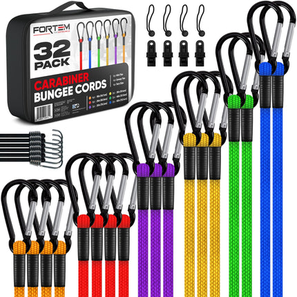 Bungee Cords with Hooks, 32pk 10" 18" 24" 32" 40 Bungees & Tarp Ties - photo 7