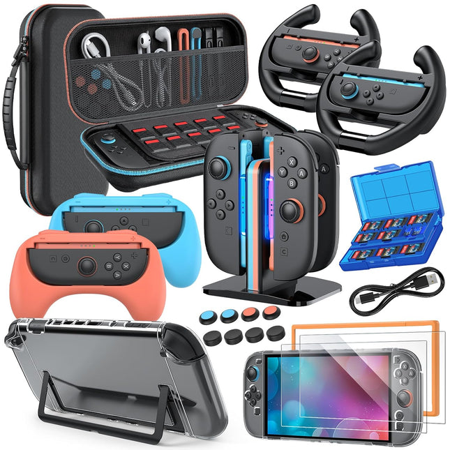 Switch 2 Accessories, Bundle Case for Nintendo Switch 2 (2025), 20-IN-1 Kits: Carrying Case, Controller Charger Dock