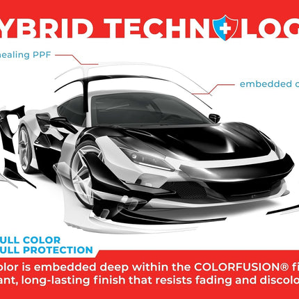 ColorFusion PPF by VViViD, Gloss Piano Black Dry Apply PPF Vinyl Car Wrap Roll 1ft x 5ft