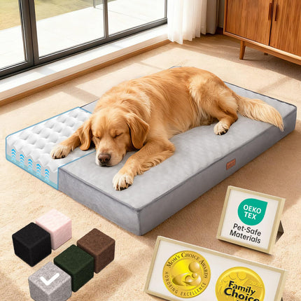 Orthopedic Large Dog Bed, Reversible Memory Foam, 41 inch-XL(Gray)
