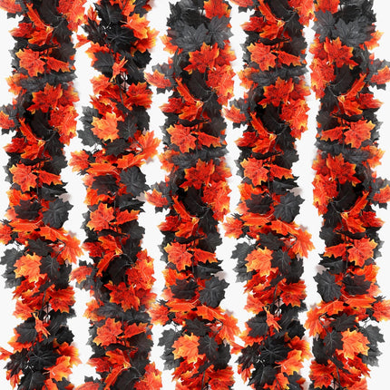 Paquete de 5 guirnaldas de hojas de otoño, decoraciones para el hogar