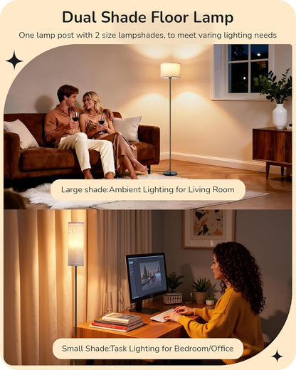 63.7 in. Modern Black Dimmable Floor Lamp with Remote and Foot Switch - photo 2