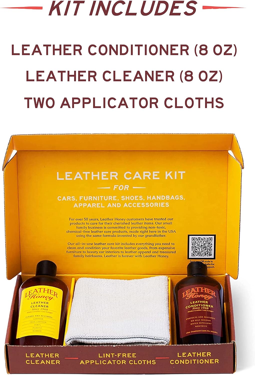 Complete Leather Care Kit with Cleaner, Conditioner and 2 Cloths - photo 3