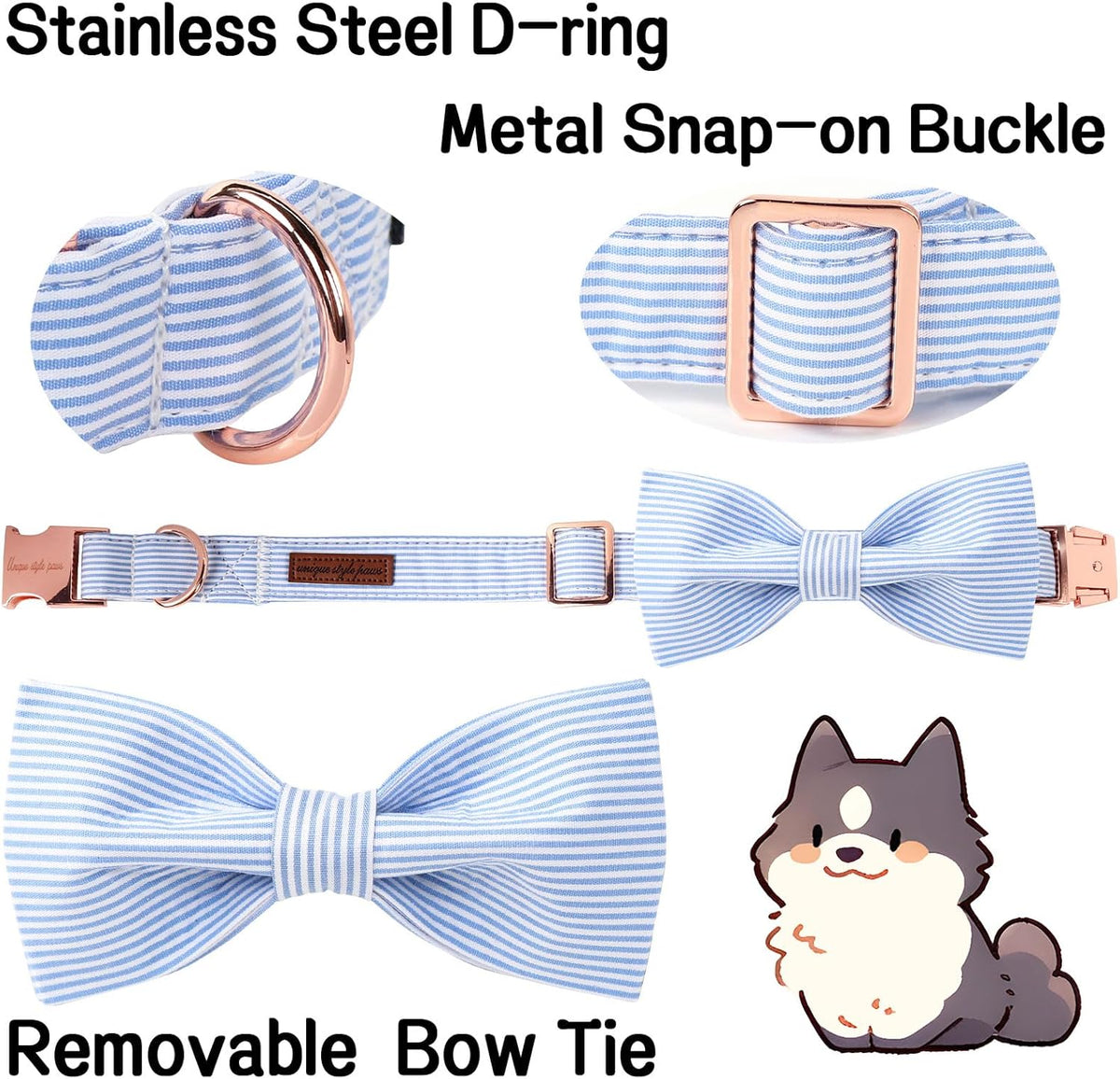 Pet Soft &Comfy Bowtie Dog Collar and Cat Collar Pet Gift for Dogs and Cats 6 Size and 7 Patterns - photo 3