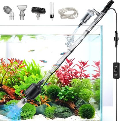5 in 1 Electric Aquarium Gravel Cleaner, 360GPH Automatic Fish Tank
