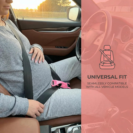 Mimibelt Car Seat Belt Cover for Pregnancy Universal Seatbelt Shoulder Pad Set and Seat Cushion Interior Accessories for Improve Comfort（Black） (Pink)