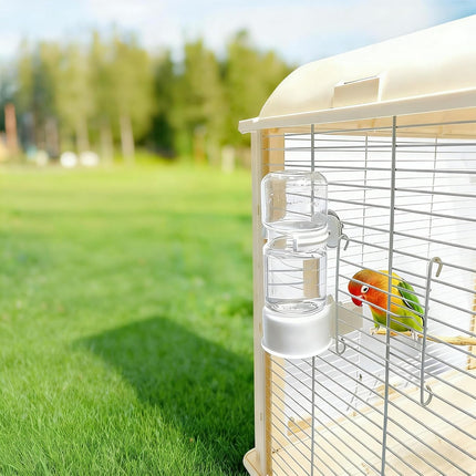 Automatic Bird Water Dispenser Cage Hanging Water Feeder with Anti-Spill Design for Parakeet Canary Small Parrot Lovebirds