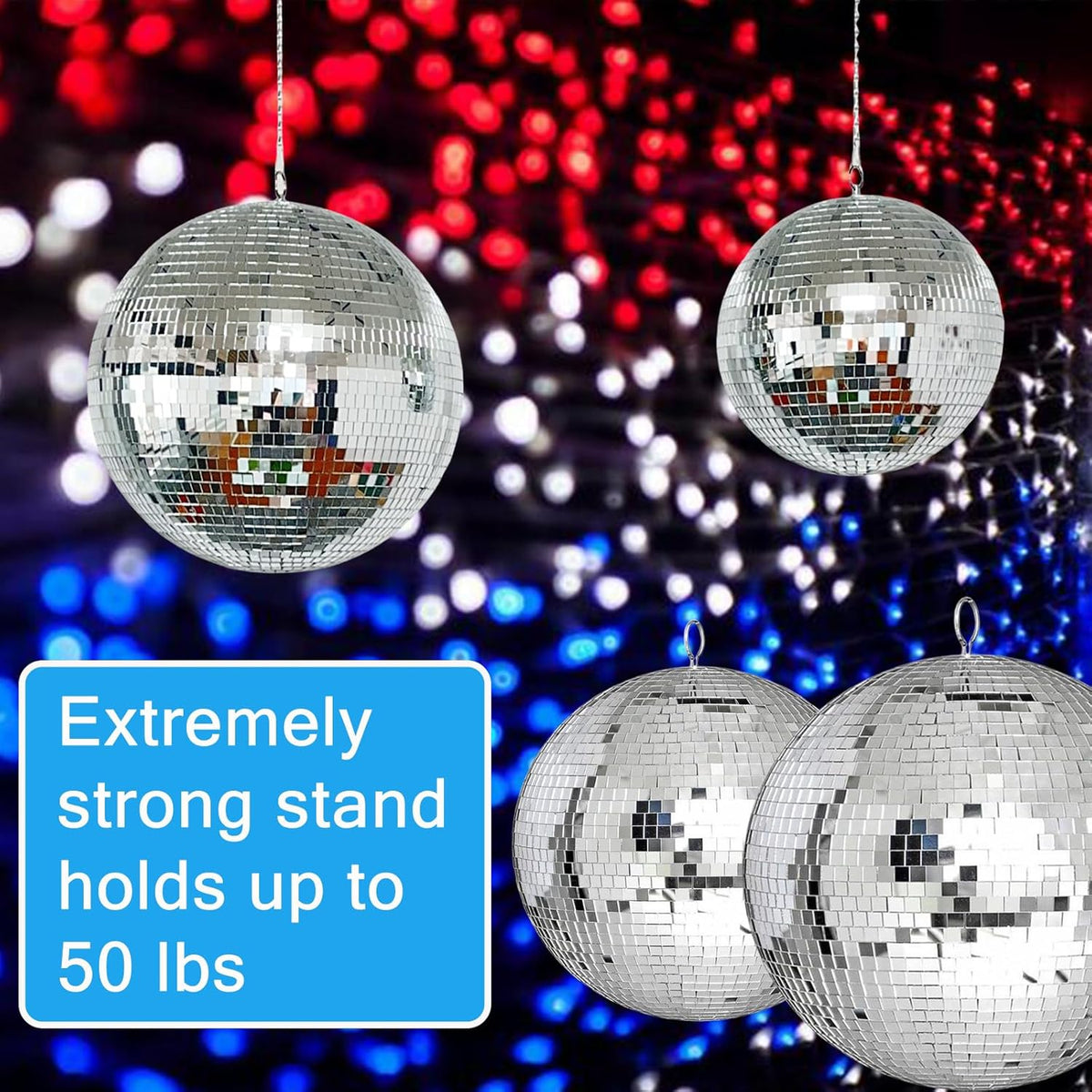8-Inch Silver Hanging Mirror Disco Ball - photo 4