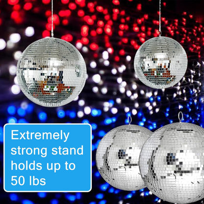8-Inch Silver Hanging Mirror Disco Ball - photo 4