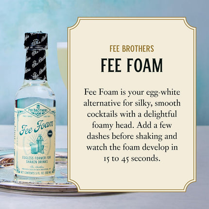 Fee Brothers Fee Foam - Cocktail Foamer and Mixer, Egg Substitute, Vegan-Friendly, Gluten Free, 5 fl oz