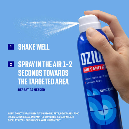 Spray sanitizante de aire y eliminador de olores de 8 Oz.