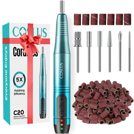 Fresadora de uñas inalámbrica C20, lima eléctrica, kit todo en uno, morado