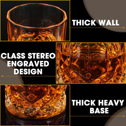24 Classic Old Fashioned Rocks Glasses, 10 Oz Whiskey Bourbon
