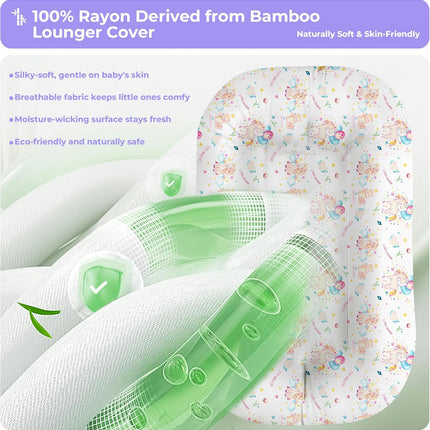 Baby Lounger for Newborn - Infant Lounger 0-24 Months with Lounger Cover, Adjustable Baby Nest Lounger, Breathable Fabric & 3D Support Newborn Lounger, Portable Newborn Essentials, Pink