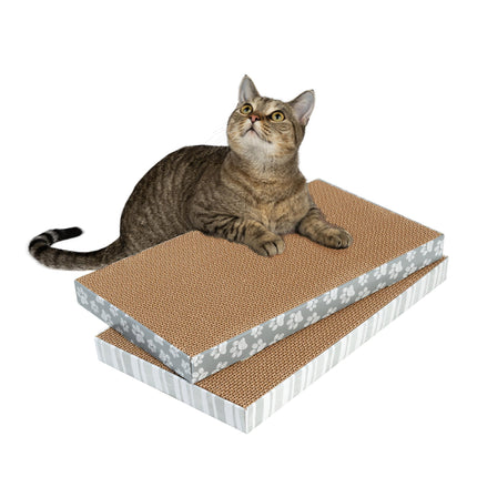 XL 3-Pack Cat Scratcher Pads – Durable Corrugated Cardboard Scratch Pads – Double-Sided for Longer Use, Cat Claw Maintenance & Furniture Protection, Cat Scratching - 10" x 18"