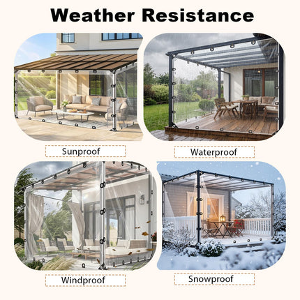 Clear Tarps Heavy Duty Waterproof, 8 Mil Transparent Vinyl Tarpaulin with Grommets, Ropes, Zip Ties Reinforced Edge, Tear-Resistant, Anti-UV for Greenhouse, Patio, Garden, Porch, Pavilion (4x6 FT)