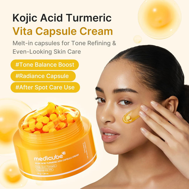 Capsule Cream with Kojic Acid & Turmeric for Uneven Skin Tone | Tone Renewal & Radiance Care for - photo 2